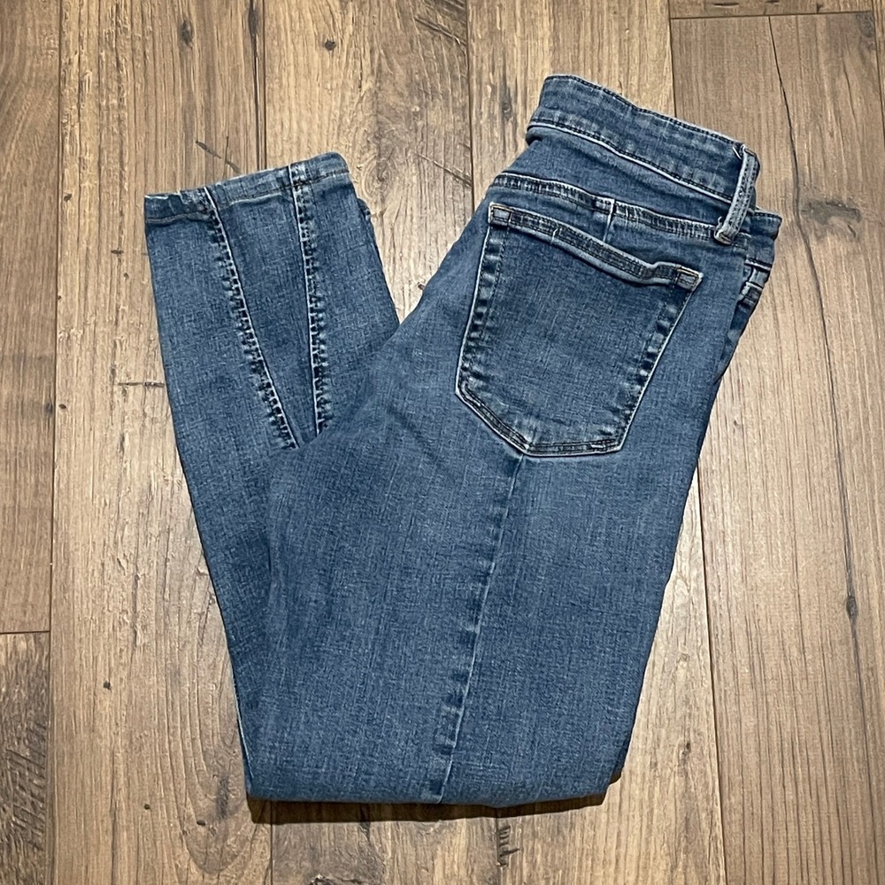 Lucky Brand Ava Skinny Re-Made Medium Wash Seamed Split Hem Jeans Size 8/29